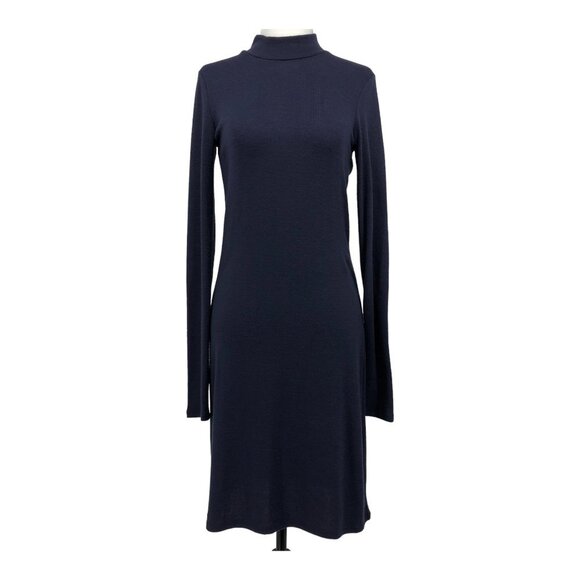Aritzia Wilfred Free  Navy Blue Moulton Turtleneck sweater dress Open V-Back SP - Picture 2 of 15